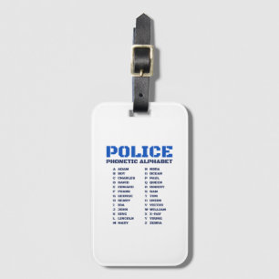 Etiqueta Para Maletas Alfabeto fonético de la policía práctica - A a Z