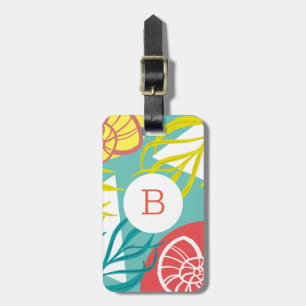 Etiqueta Para Maletas Algas marinas de moda de Geo Nautical   Monograma