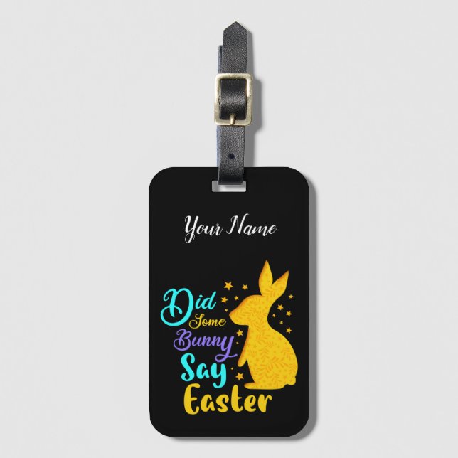 Etiqueta Para Maletas ¿Algunos conejitos dijeron Pascua? (Anverso vertical)