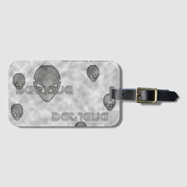Etiqueta Para Maletas Alien Believe (Anverso horizontal)