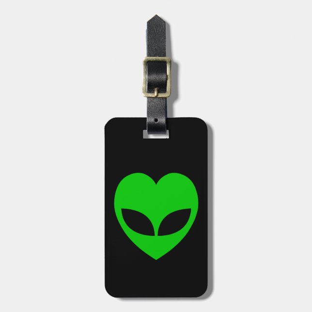 Etiqueta Para Maletas Alien Love Heart (Frente Vertical)