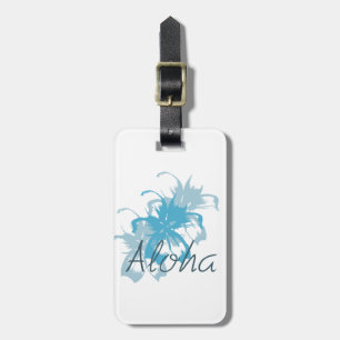 Etiqueta Para Maletas Aloha Aqua Blue Floral