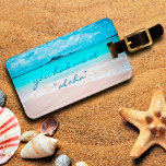 Etiqueta Para Maletas Aloha Cita Turquesa Ocean Sandy Beach Foto<br><div class="desc">"Me tenías en 'aloha'". Recuerde el olor fresco a sal del aire del océano cada vez que utilice esta impresionante etiqueta fotográfica de colores vivos. Explora y explora la soledad de una playa hawaiana vacía. ¡Hace un gran regalo de bienvenida! Puede personalizar fácilmente esta etiqueta de equipaje además de ofrecer...</div>