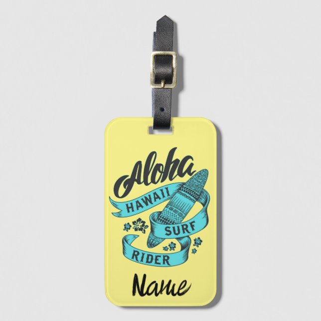Etiqueta Para Maletas Aloha Hawaii Surf Rider Thunder_Cove (Anverso vertical)