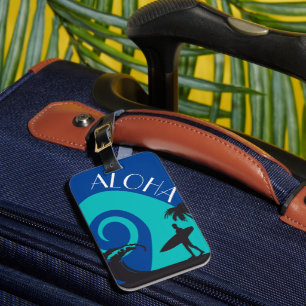 Etiqueta Para Maletas Aloha Surf y Palmeras