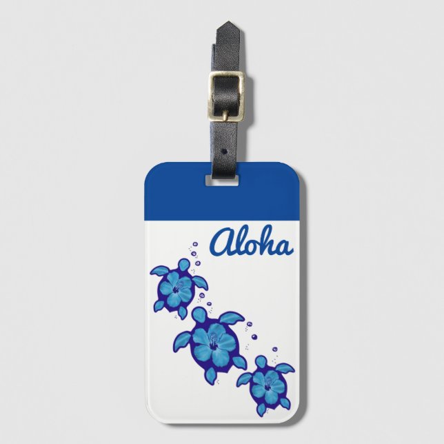 Etiqueta Para Maletas Aloha Turtles (Anverso vertical)