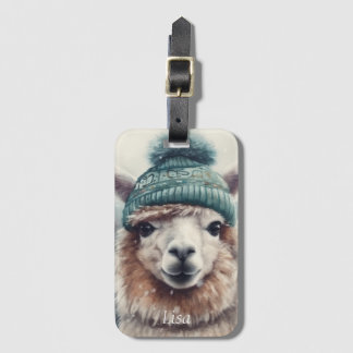 Etiqueta Para Maletas Alpaca dulce de invierno, personalizado