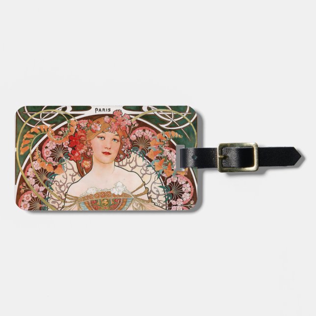 Etiqueta Para Maletas Alphonse Mucha (Frente Horizontal)