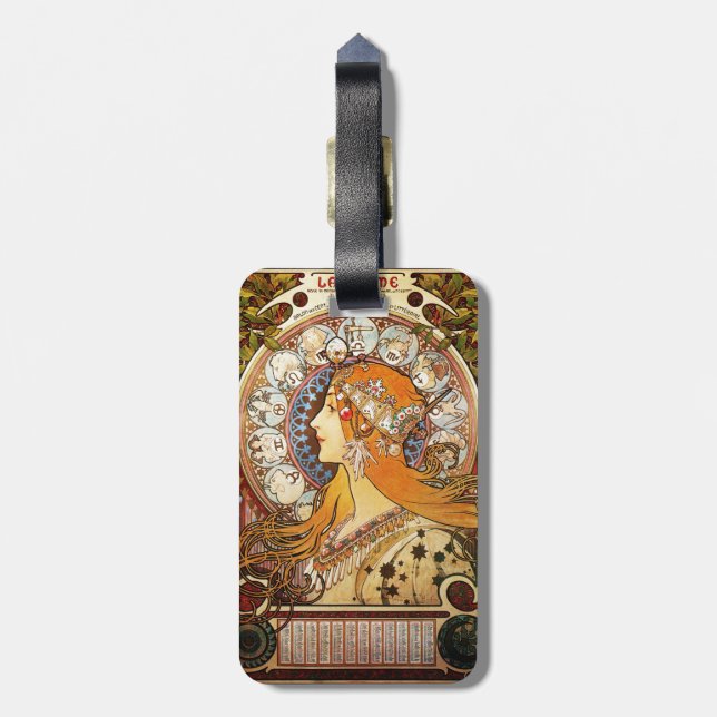 Etiqueta Para Maletas Alphonse Mucha Zodiac (Atrás Vertical)
