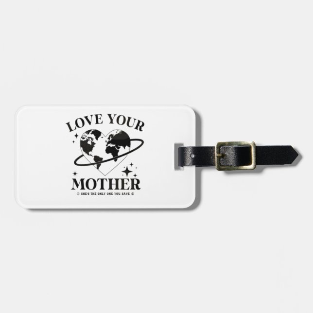 Etiqueta Para Maletas 🌍💚 Ama a Tu Madre 🌿 (Frente Horizontal)