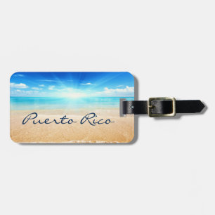 Etiqueta Para Maletas Amanecer de playa de Puerto Rico