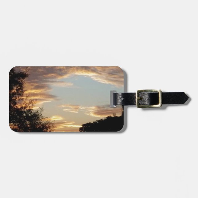 Etiqueta Para Maletas amanecer dorado (Frente Horizontal)
