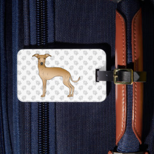 Etiqueta Para Maletas Amanecer El Galgo Italiano Cute Perro Con Texto Pe