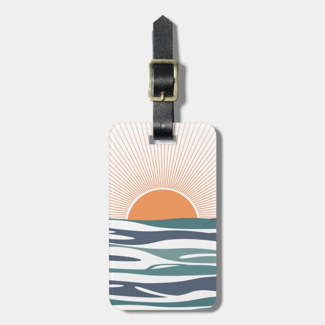 Etiqueta Para Maletas Amanecer junto al mar (Frente Vertical)
