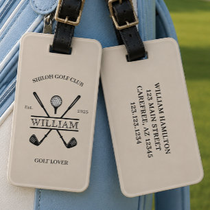 Etiqueta Para Maletas Amante del Golf Cruz Club Tan