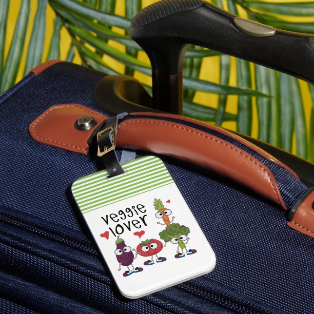 Etiqueta Para Maletas Amante del Veggie (Anverso In situ 1)