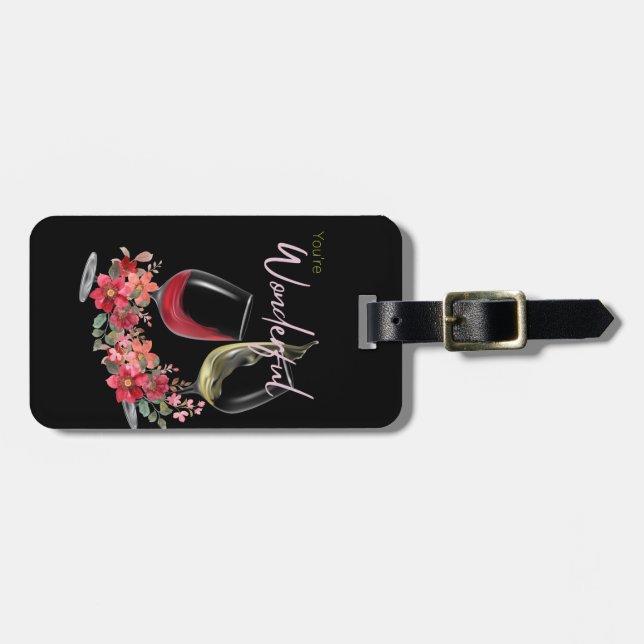 Etiqueta Para Maletas amante del vino, editable (Frente Horizontal)