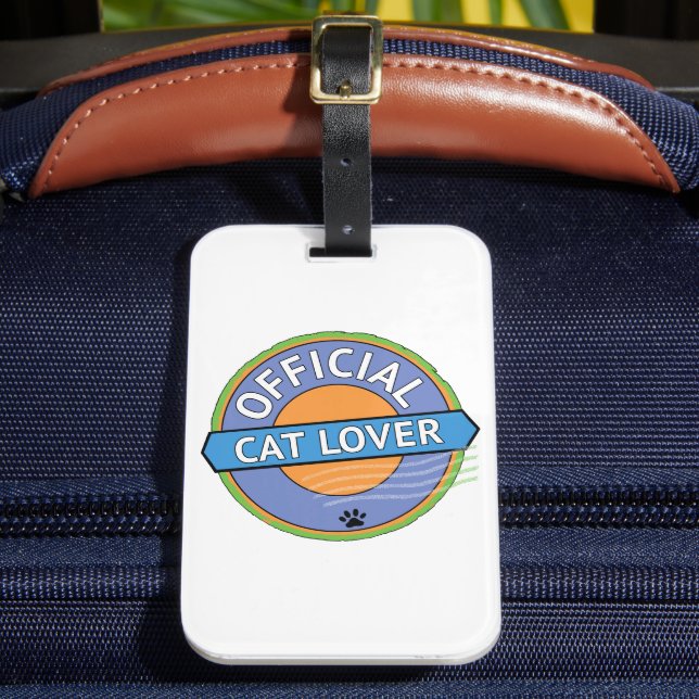 Etiqueta Para Maletas Amante Oficial de Gatos (Anverso In situ 2)