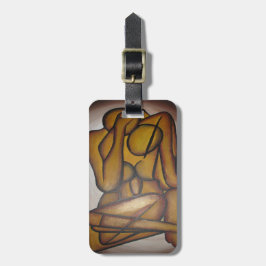 Etiqueta Para Maletas Amantes Del Arte Contemporáneo En Ochre Y Brow