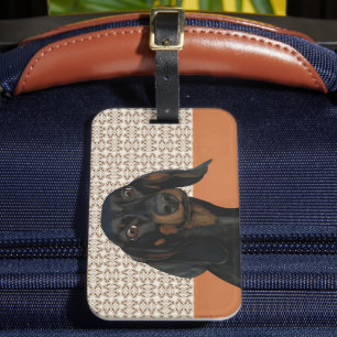 Etiqueta Para Maletas Amantes del perro de Dachshund negro