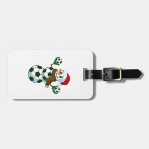 Etiqueta Para Maletas Amantes deportivos de los Navidades de fútbol de S