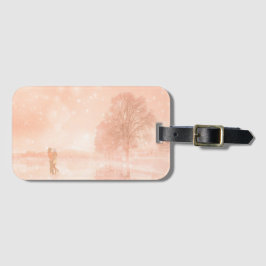 Etiqueta Para Maletas Amantes en un estanque congelado