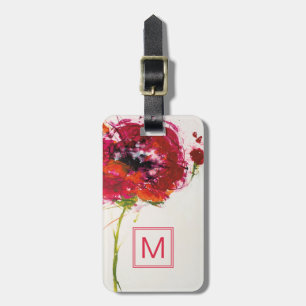 Etiqueta Para Maletas Amapola en blanco