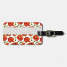 Etiqueta Para Maletas Amapola floreciente roja