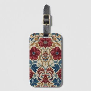 Etiqueta Para Maletas Amapolas de William Morris Patrón Art Nouveau flor