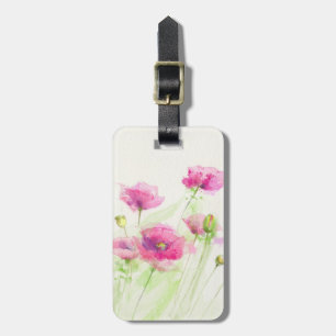 Etiqueta Para Maletas Amapolas pintadas 3 de la acuarela