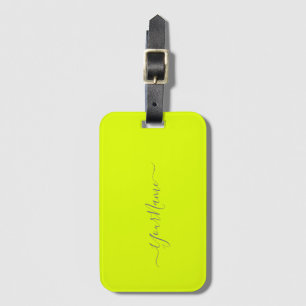 Etiqueta Para Maletas amarillo chartreuse - agregar nombre   