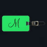 Etiqueta Para Maletas Amarillo fluorescente monograma personalizado<br><div class="desc">Este diseño fue creado a través del arte digital. Se puede personalizar haciendo clic en el botón personalizar y cambiando el color, agregando un nombre, iniciales o tus palabras favoritas. Contáctame en colorflowcreations@gmail.com si quieres tener este diseño en otro producto. Compra mi pintura de acrílico abstracta original a la venta...</div>