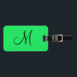 Etiqueta Para Maletas Amarillo fluorescente monograma personalizado<br><div class="desc">Este diseño fue creado a través del arte digital. Se puede personalizar haciendo clic en el botón personalizar y cambiando el color, agregando un nombre, iniciales o tus palabras favoritas. Contáctame en colorflowcreations@gmail.com si quieres tener este diseño en otro producto. Compra mi pintura de acrílico abstracta original a la venta...</div>