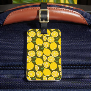 Etiqueta Para Maletas Amarillo Limón Divertido Moderno Lindo