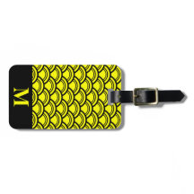 Amarillo Monograma Art Deco Vieira Escamas de Pesc