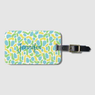 Etiqueta Para Maletas Amarillo personalizado, azul bebé y verde limón