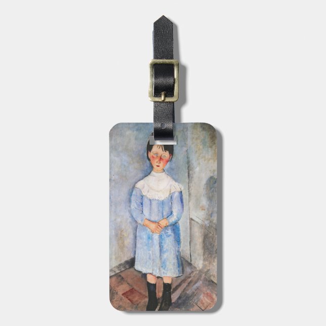 Etiqueta Para Maletas Amedeo Modigliani - Niña pequeña de azul (Frente Vertical)