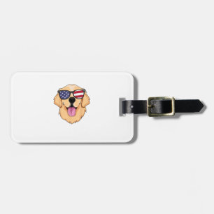 Etiqueta Para Maletas America Golden Retriever 4 de julio para hombres