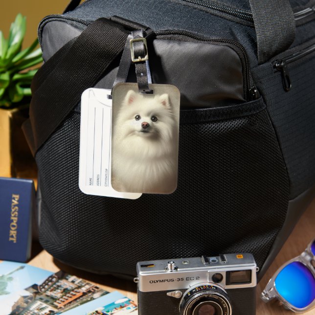 Etiqueta Para Maletas American Eskimo Dog (Anverso & Reverso)