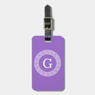 Etiqueta Para Maletas Amethyst What Greek Key Rnd Frame First Monograma