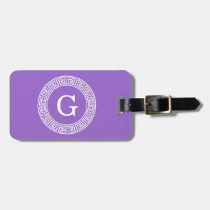 Etiqueta Para Maletas Amethyst What Greek Key Rnd Frame First Monograma