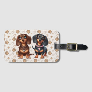 Etiqueta Para Maletas Amigos de Cute Dachshund