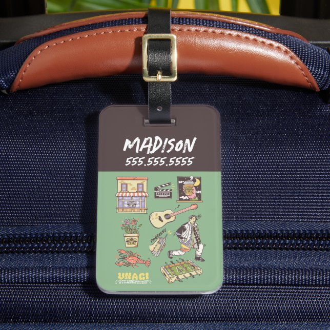 Etiqueta Para Maletas AMIGOS™ | Gráfico de iconos Personalizados (Anverso In situ 2)