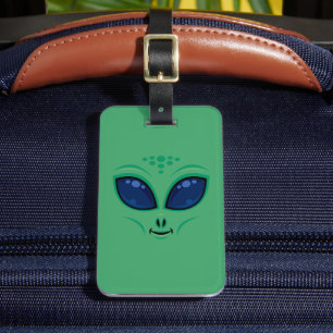 Etiqueta Para Maletas Amistosa Personalizado Alien Face