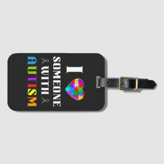 Etiqueta Para Maletas Amo a alguien con autismo