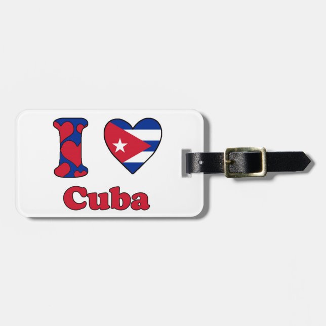 Etiqueta Para Maletas Amo a Cuba (Frente Horizontal)