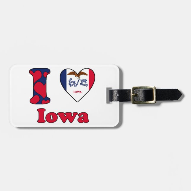 Etiqueta Para Maletas Amo a Iowa (Frente Horizontal)