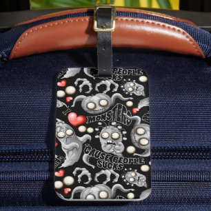 Etiqueta Para Maletas Amo a los monstruos porque la gente se acosa