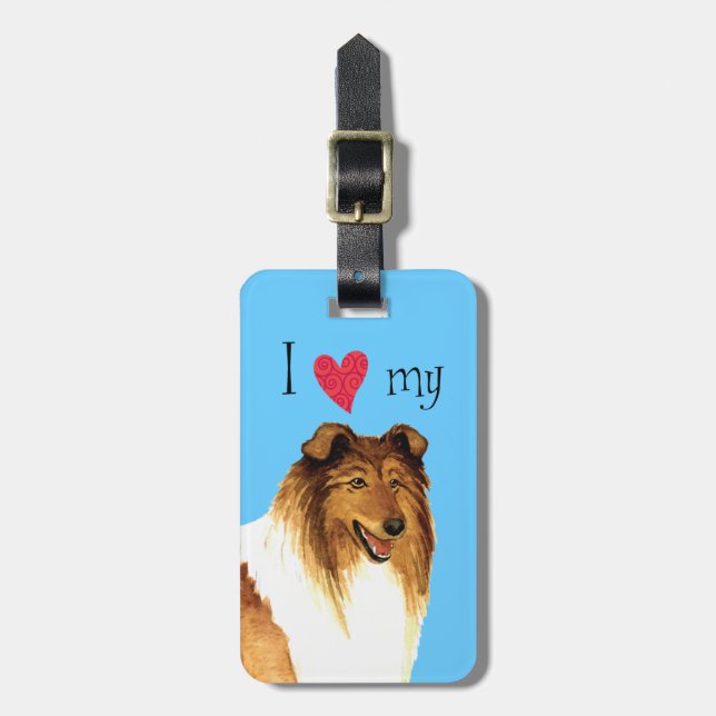 Etiqueta Para Maletas Amo a mi Collie (Frente Vertical)