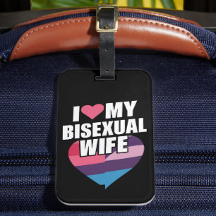 Etiqueta Para Maletas Amo a mi esposa bisexual Orgullo Bi Bandera Bisexu